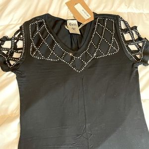 VOCAL Lazer cut rhinestone t-shirt